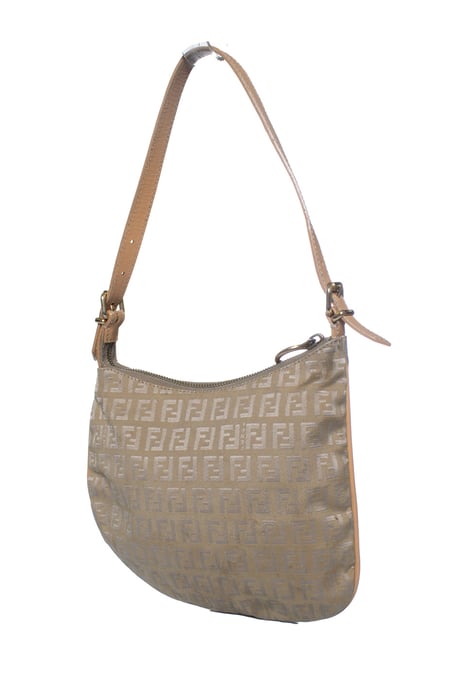 Fendi Zucchini FF Oyster schoudertas in beige - Image 1