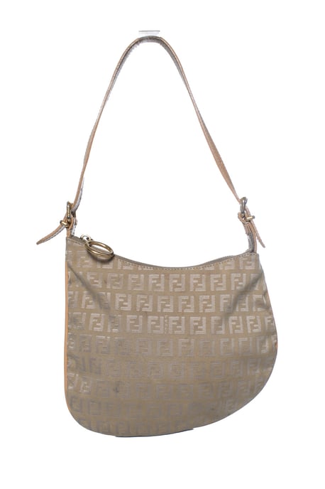 Fendi Zucchini FF Oyster schoudertas in beige - Image 2