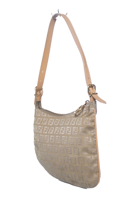 Fendi Zucchini FF Oyster schoudertas in beige - Image 3