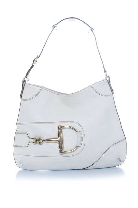 Gucci Hasler schoudertas met paardenbitmotief in het wit - Image 1