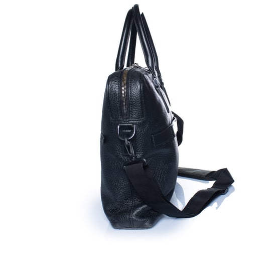 Hugo Boss laptoptas van generfd leer in zwart - Image 4