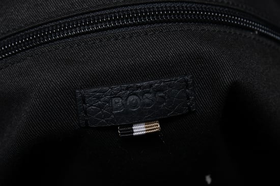 Hugo Boss laptoptas van generfd leer in zwart - Image 5
