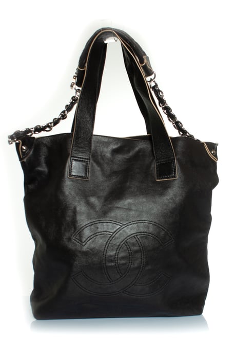 Chanel, Deca coco 2way schoudertas in zwart leer - Image 1