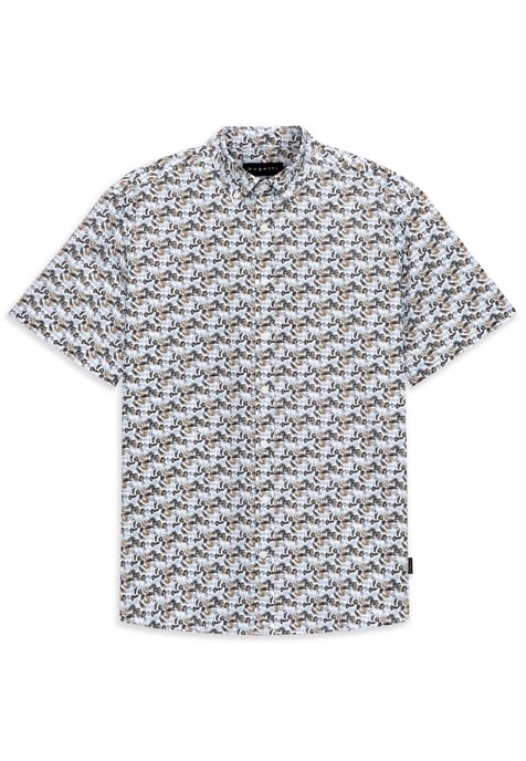 Bugatti Herren Overhemd met korte mouwen, modern fit, met print - Image 3