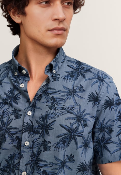 Bugatti Herren Overhemd met korte mouwen, modern fit, met print - Image 5