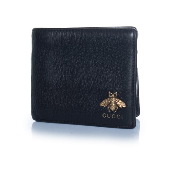 Gucci, zwarte leren portemonnee met bijtje - Image 1