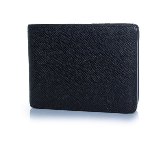 Louis Vuitton portemonnee van zwart generfd leer met LV-logo. - Image 1