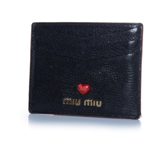 Miu Miu, zwarte leren kaarthouder - Image 1