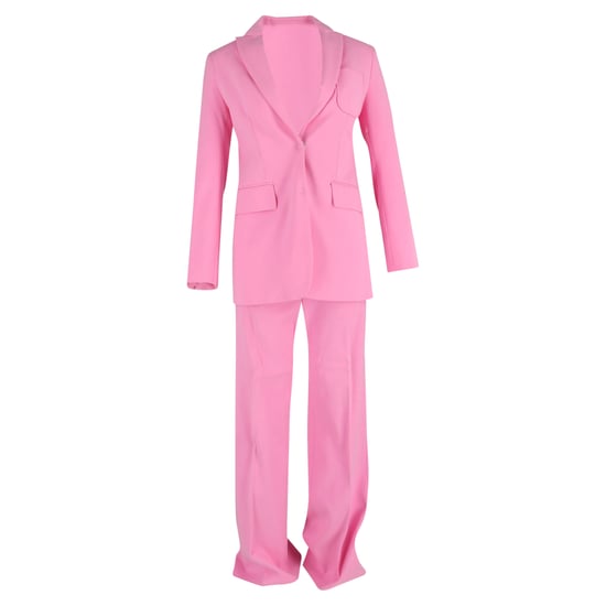 Joseph blazer en broekset met enkele rij knopen in roze wol - Image 1