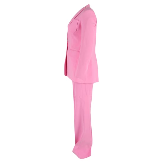 Joseph blazer en broekset met enkele rij knopen in roze wol - Image 2