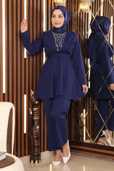 Steen Detailed Met riem Pak Indigo - Image 3