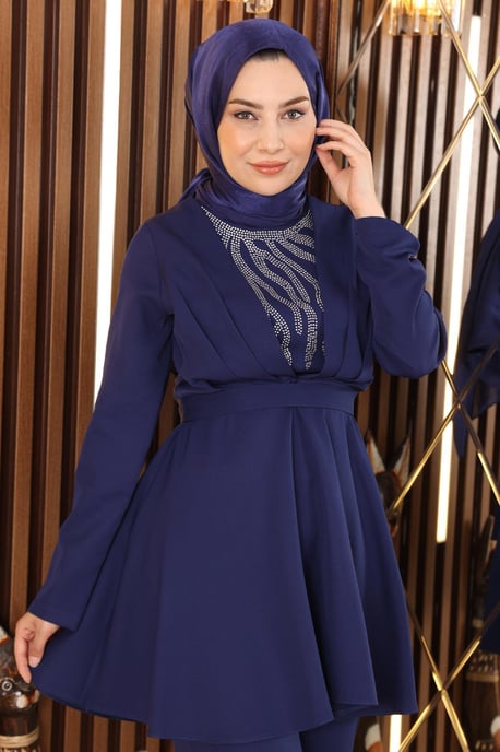 Steen Detailed Met riem Pak Indigo - Image 5