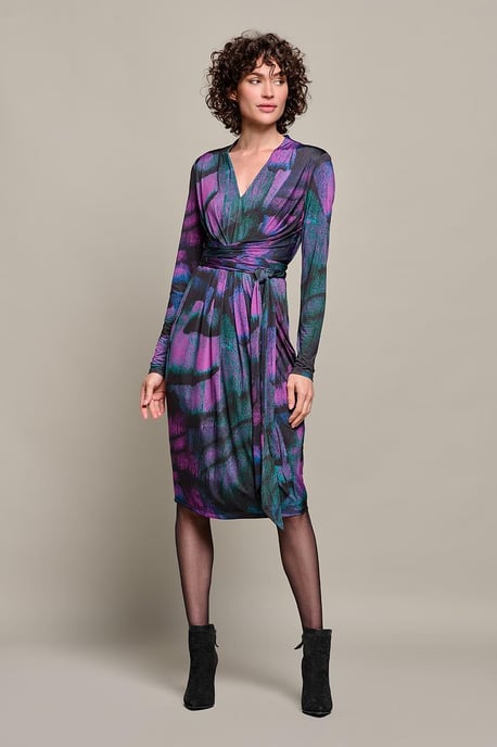 Clemence Print Jurk Zwart / Paars - Image 2