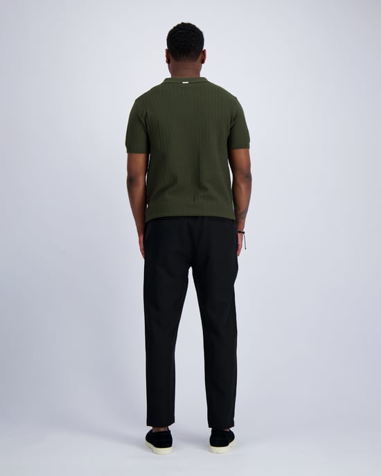 Black Bananas Ribbed Knit Polo, - Image 5