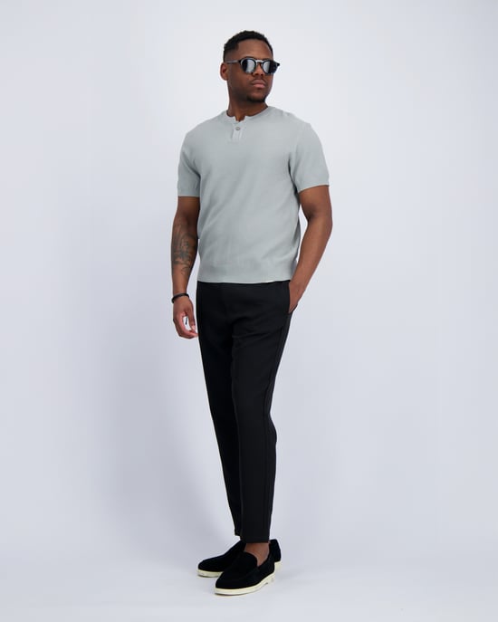 Black Bananas Waffle Knit Henley, - Image 2
