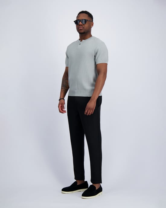Black Bananas Waffle Knit Henley, - Image 3