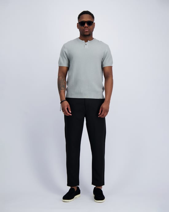 Black Bananas Waffle Knit Henley, - Image 5