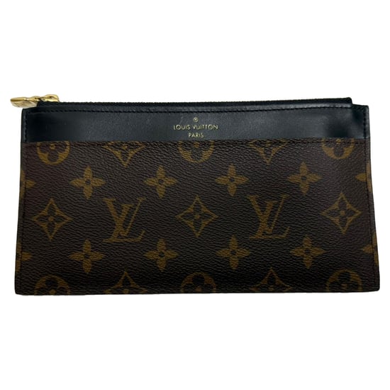 Louis Vuitton Monogram Canvas Slim Handtas in Bruin Leer - Image 1