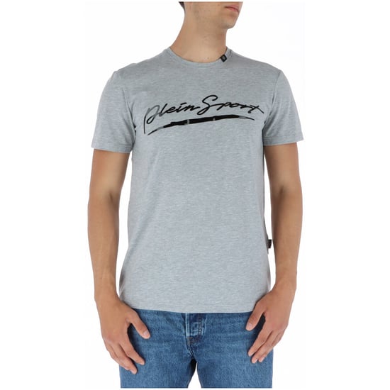 Plein Sport Brand Signature Logo Grey T-Shirt - Image 5