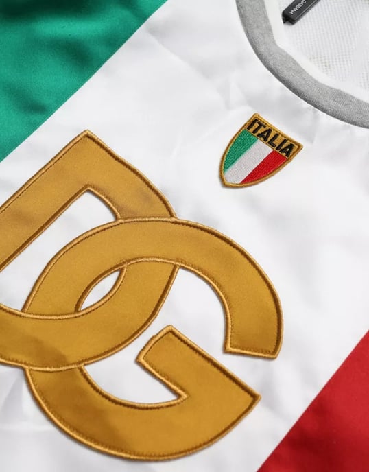Dolce & Gabbana Witte Groene Mouwloze Top Italiaanse Vlag Basket T-shirt - Image 4