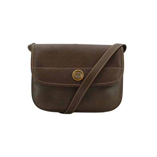 Vintage Gucci leren crossbodytas met GG-logo - Image 1
