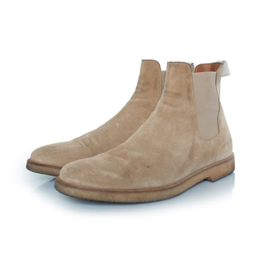 Common Projects, beige suède Chelsea boots - Image 1