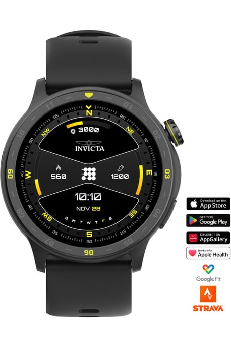 Invicta I-Tech 2 ITECH-001 Herenhorloge - Smartwatch Uurwerk - Roestvrij Staal met Zwarte Wijzerplaat - 45 mm - Image 1