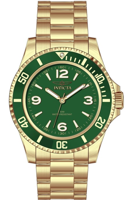 Invicta Specialty 69722 Herenhorloge - Quartz Uurwerk - Roestvrij Staal met Groene Wijzerplaat - 40 mm - Image 1