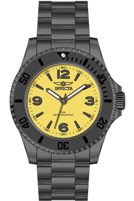 Invicta Specialty 69713 Herenhorloge - Quartz Uurwerk - Roestvrij Staal met Gele Wijzerplaat - 40 mm - Image 1