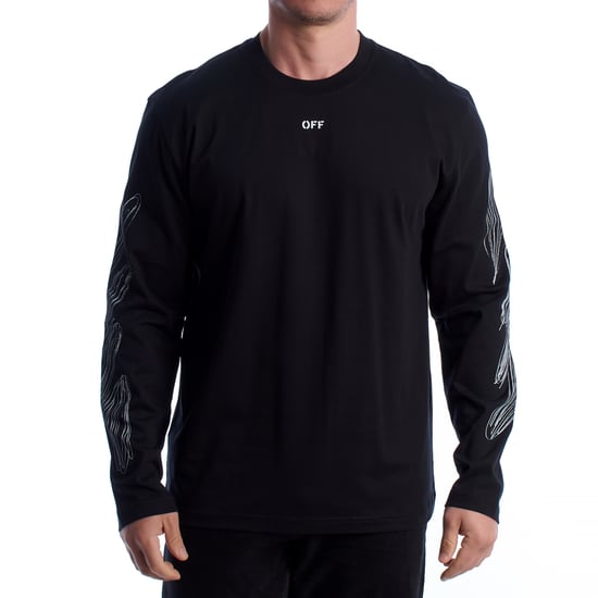 Heren Longsleeve T-shirt Scribble Diags 44MAB086G5J0051001 - Image 1