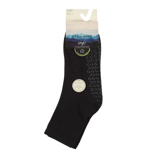 2 Paar Dames Yoga Grip Sokken | Katoenen Gevoerde Middellange Gym Pilates Sokken - Image 2