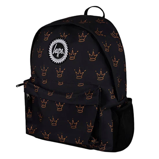 Unisex Zwarte Koningskroon Patroon Rugzak met Gewatteerde Bandjes | School Reis Tas - Image 3
