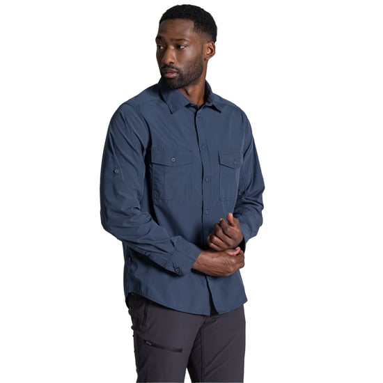 Craghoppers Heren Kiwi II shirt met lange mouwen (Omberblauw) - Image 3