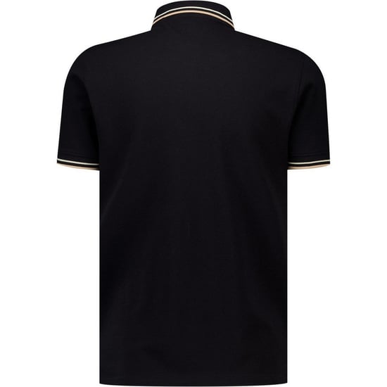 Lambretta Heren Classic Garengestreepte Logo Polo Shirt (Zwart/Nomad) - Image 2