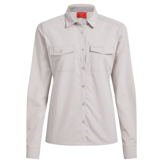 Craghoppers Dames Loukkos Nosilife Langsleeve Shirt (Oyster) - Image 1