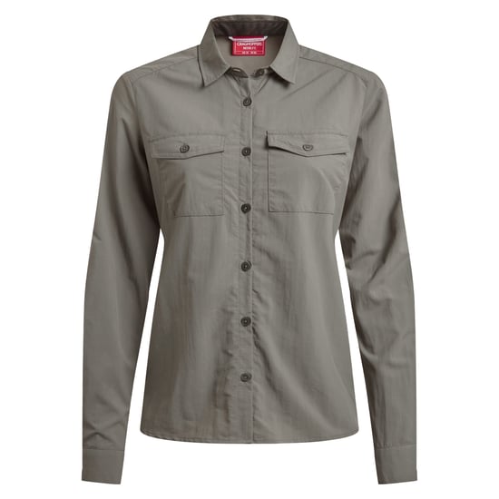 Craghoppers Dames Loukkos Nosilife Lange Mouw Shirt (Vert) - Image 1