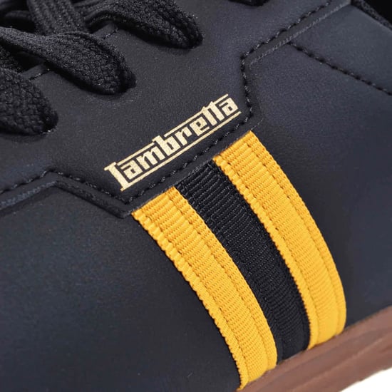 Lambretta Tackle Heren Zwarte/Gouden Sneakers - Image 4