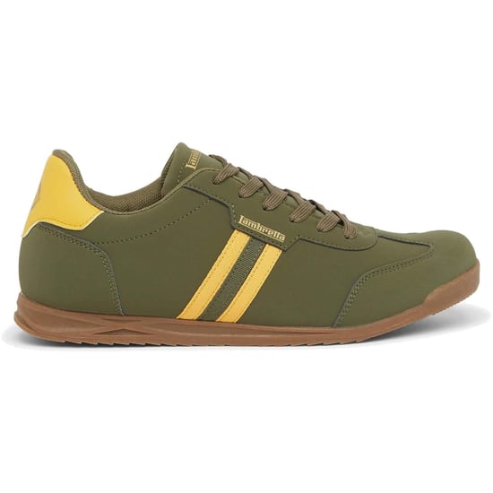 Lambretta Tackle Heren Trainers in Khaki/Goud - Image 2
