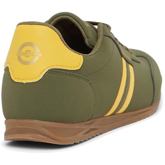 Lambretta Tackle Heren Trainers in Khaki/Goud - Image 4