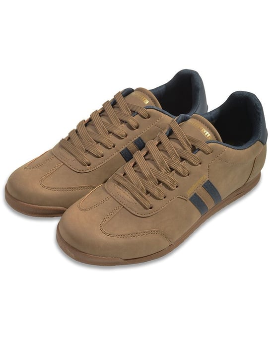 Lambretta Tackle Heren Taupe/Navy Sneakers - Image 2