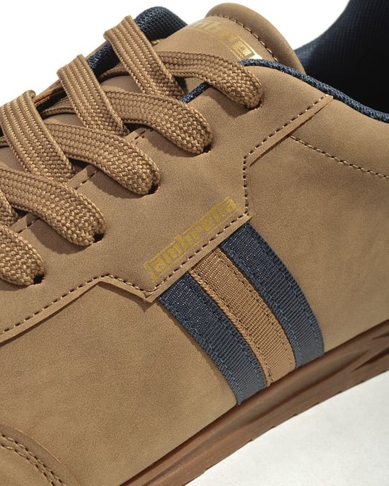 Lambretta Tackle Heren Taupe/Navy Sneakers - Image 5