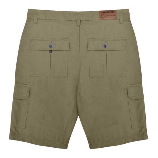 Lambretta Heren Rubberised Logo Cargo Shorts (Khaki Groen) - Image 2