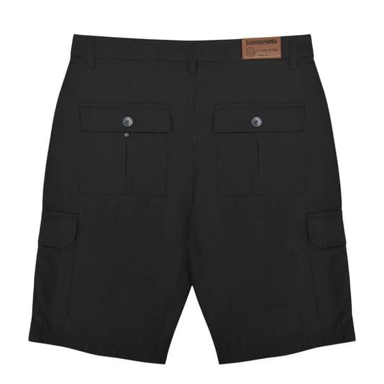 Lambretta Heren Rubber Logo Cargo Shorts (Zwart) - Image 2