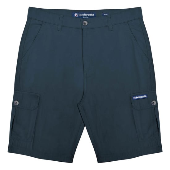 Lambretta Heren Rubberised Logo Cargo Shorts (Marineblauw) - Image 1
