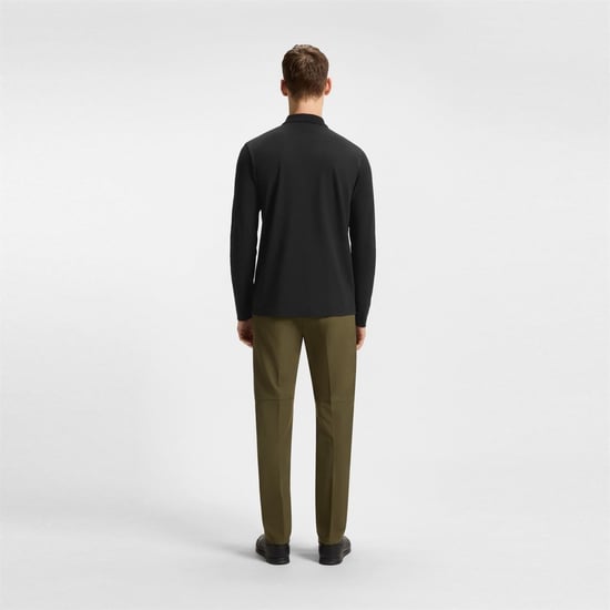 Men's Boss Hbg Plisy Long Sleeve Polo in Black 009 - Image 3