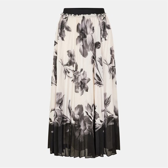 Women's Ted Baker Pleated Midi Floral Patterned Accordian Skirt in Ivory - Image 1