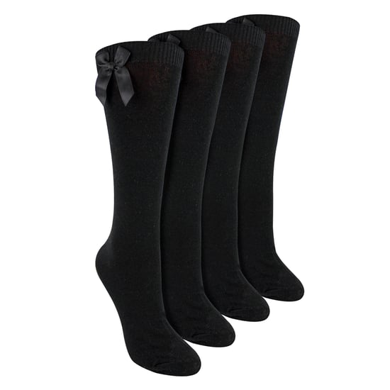 Meisjes 4-Pack Kniesokken met Strik | Effen Lange Sokken voor Kinderen - Image 1