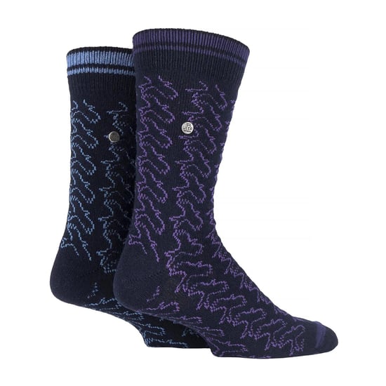 2-pack Heren Casual Geribbelde Katoenen Dress Socks | Middelzware Vierkante Gebreide Sokken - Image 1