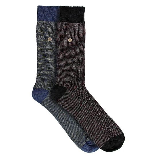 2-Pack Heren Casual Ribbelkatoenen Dress Socks | Middelzware Vierkante Breisokken - Image 3