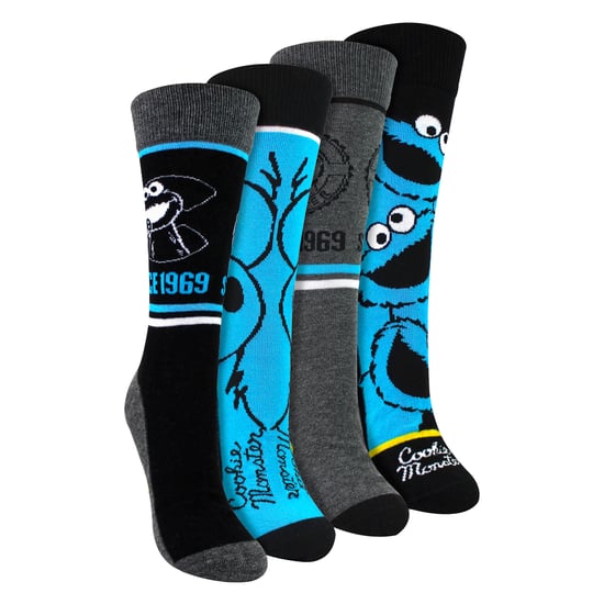 4 Paar Herensokken van Katoen - Koekjesmonster Patroon Comfortabele Sokken - Image 1